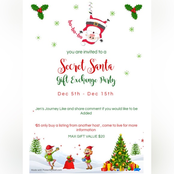 Sign 🪧 up Secret Santa Dec 10th join To participate in secret Santa 2pm-10pm PST - Picture 1 of 1
